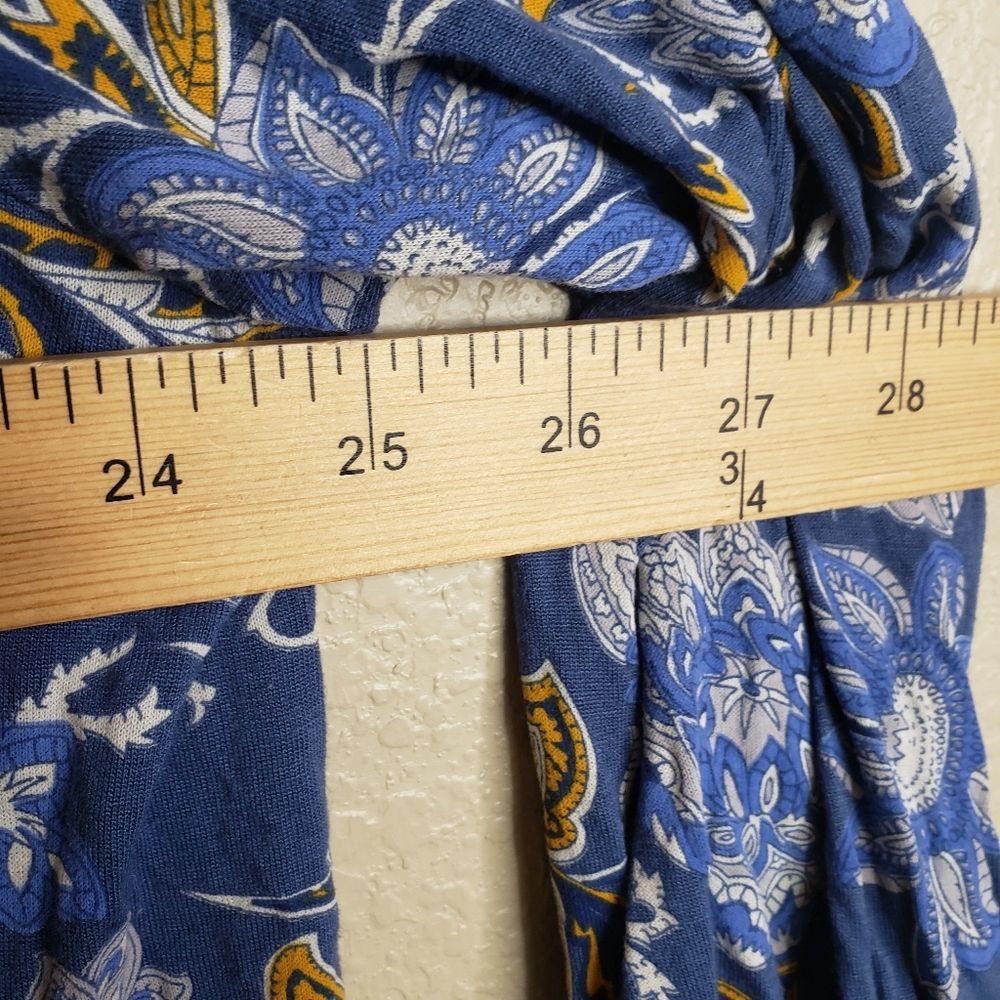 Lucky Brand Floral Print Peasant Top Large Blue Viscose - Picture 6 of 7